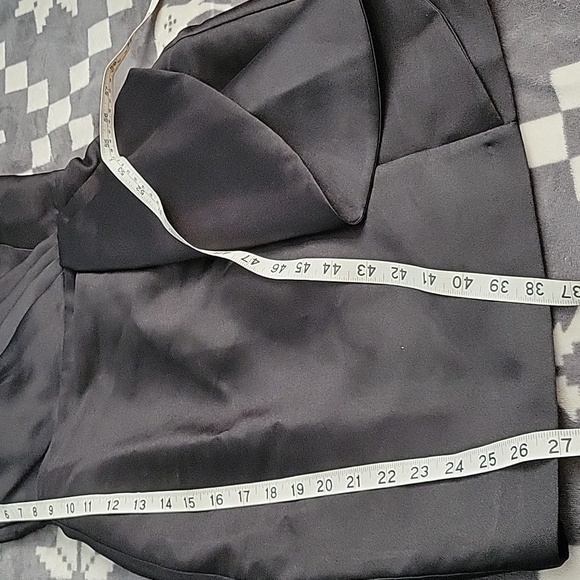 Parker Black Strapless Cocktail Asymmetrical Pleated Little Black Dress LBDSize2 - Picture 10 of 12